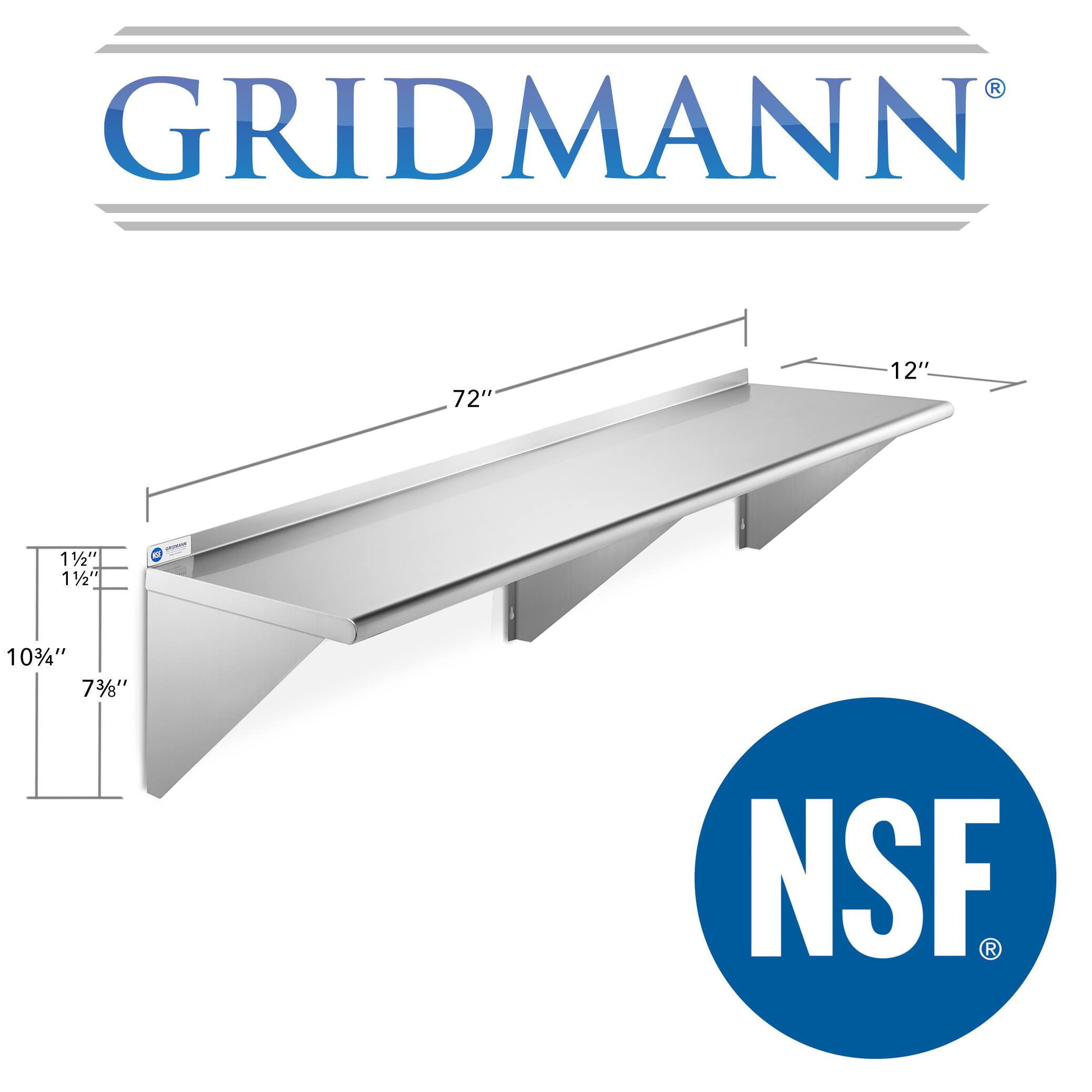 GRIDMANN

72" 12" 1/2" 1/2" - e 103/4" 73/8" NSF
