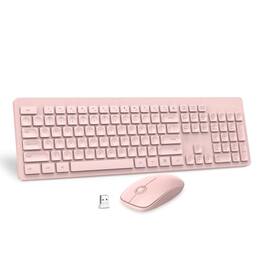 Comfort Essence - Wireless and Mouse Comb Ultra-Slim USB Set Water-Dropping Keycaps 12 Shortcuts for PC Laptop Windows XP7810 - Pink