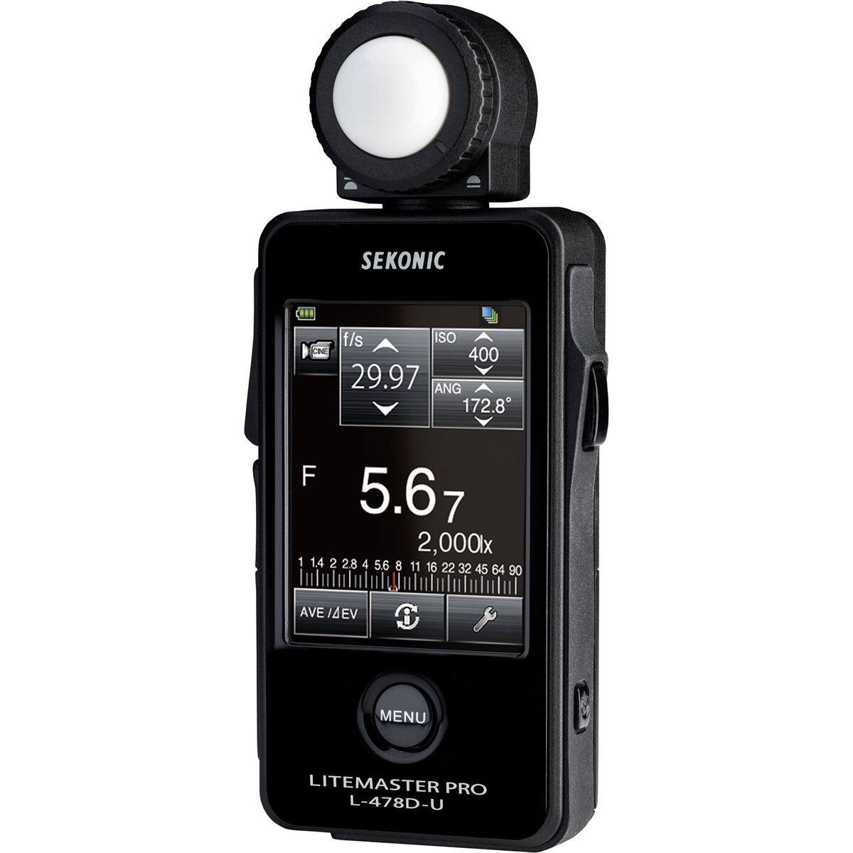 SEKONIC LITEMASTER PRO L-478D-U

f/s 29.97
ISO 400
ANG 172.8°
F 5.67
2,000lx

1 1.4 2 2.8 4 5.6 8 11 16 22 32 45 64 90

AVE /4EV

C i MENU