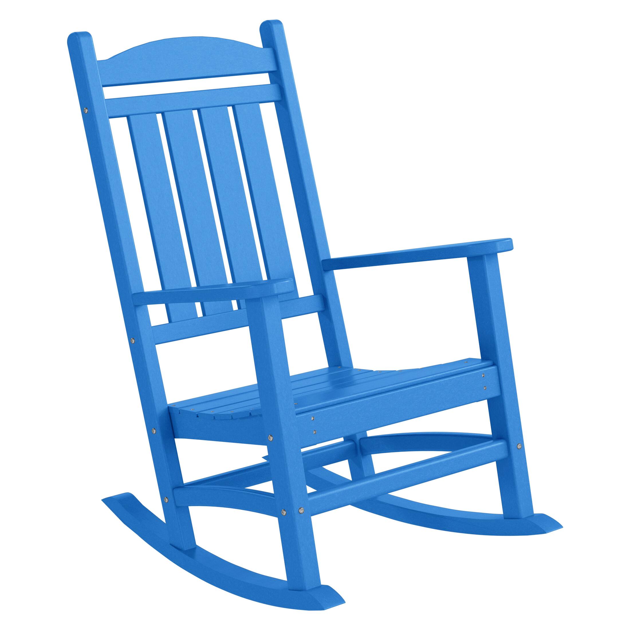 Alt View 1. WestinTrends - WestinTrends Malibu 5-Piece HDPE Outdoor Patio Furniture Couch and Rocking Chair Set - Pacific Blue.