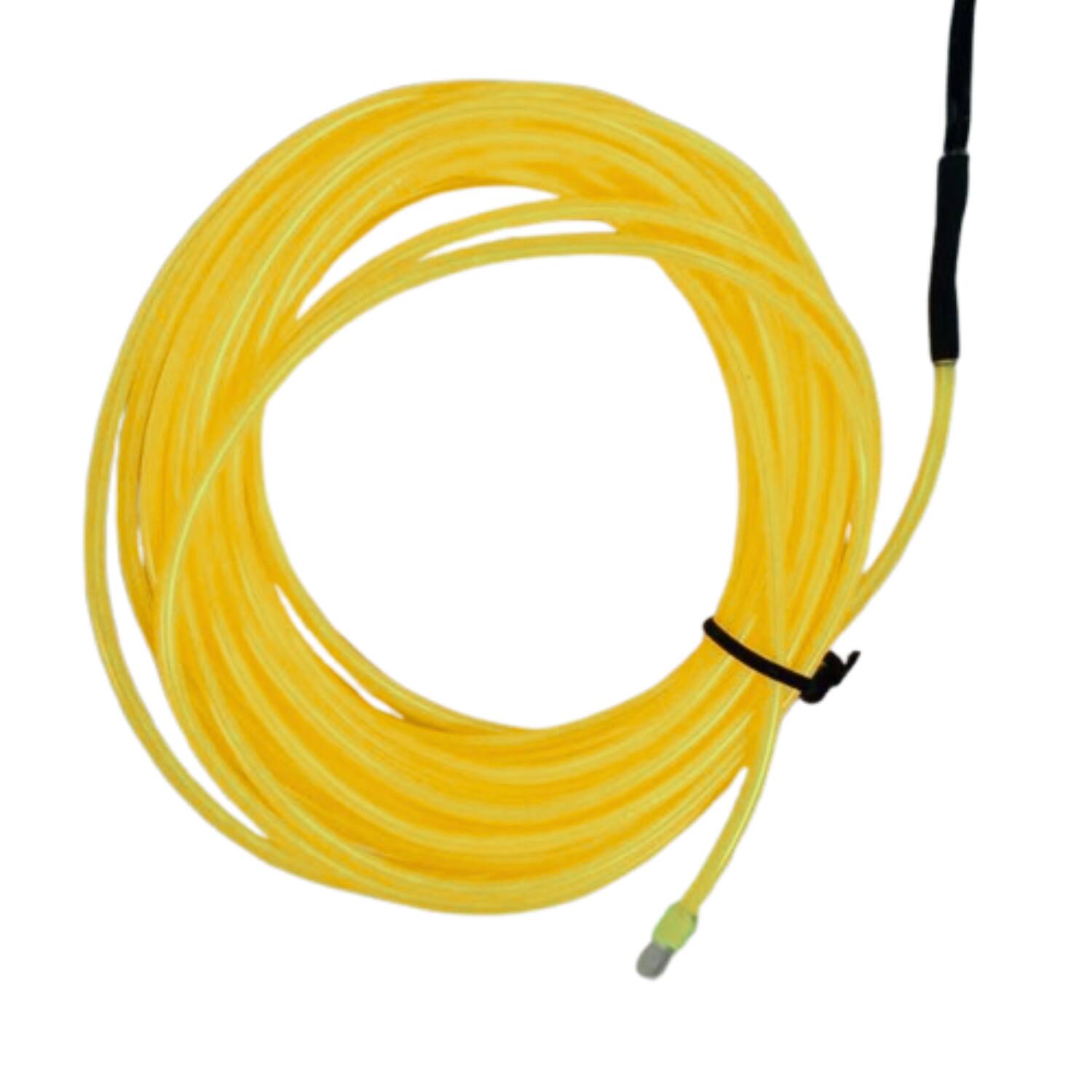 Left. Home Collection - 9.84Ft Battery Powered Neon LED EL Wire String Light Yellow - Yellow.
