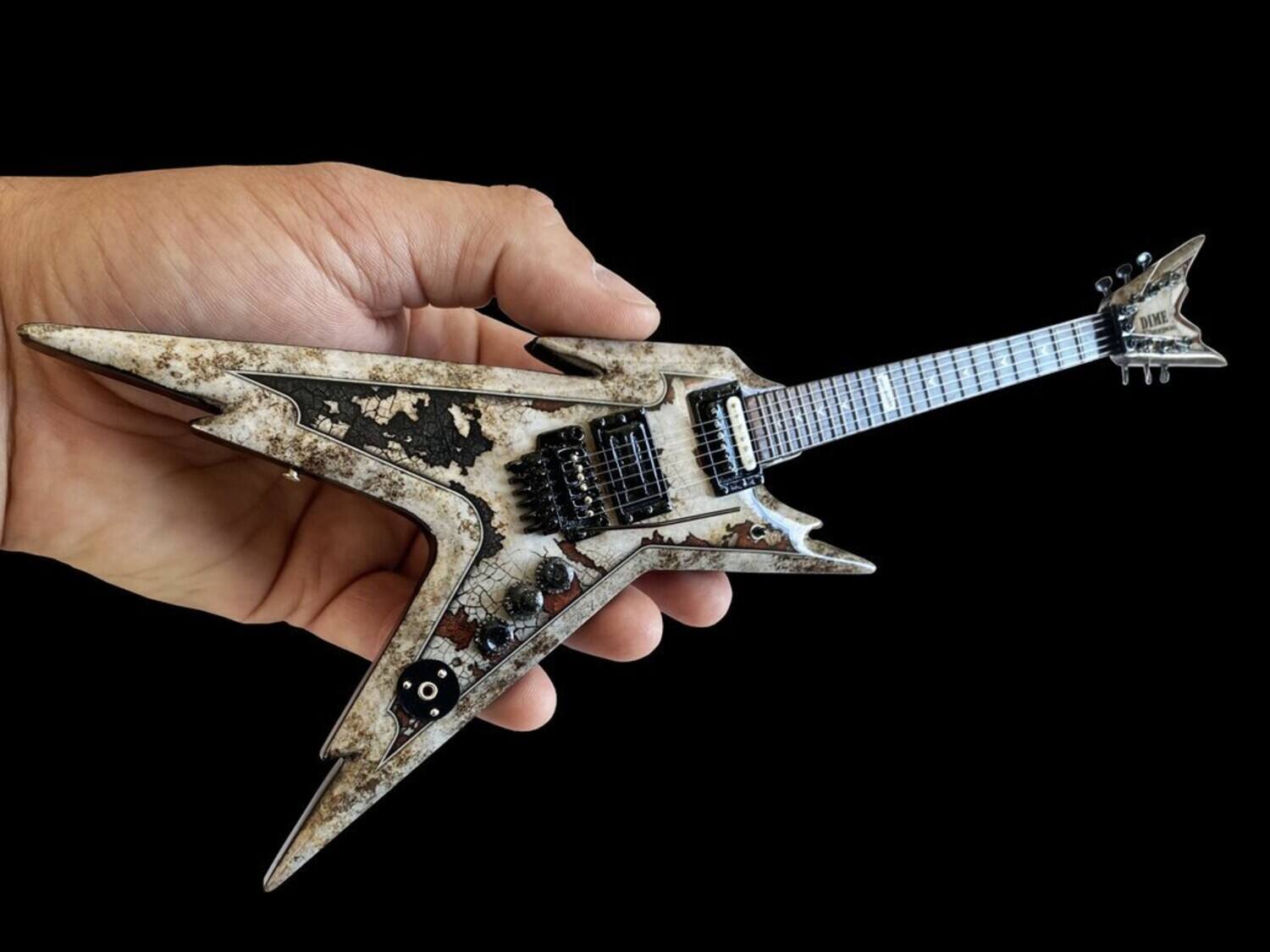 Alt View 2. Axe Heaven - Axe Heaven -Dimebag Darrell - Dimebag Darrell Pantera Dean Rust Razorback Mini Guitar Replica - Collectibles - Multicolor.