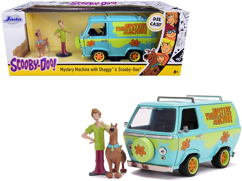 The Mystery Machine with Shaggy and Scooby-Doo Figurines "Scooby-Doo!" 1/24 Diecast Model Car by Jada - Multi
