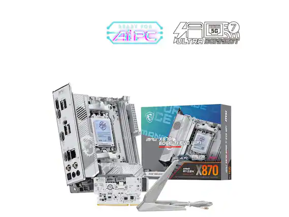 READY FOR 7 AI PC 40 5G ULTRA CONNECT TD
10 Hom AE CE PRDE ISLI PS NONO MRG X 7 DAB EDGE TI EVO WIFI T EODE AI PC GEO ML8 AMDO 22002 AmB RY"R000 DESET SOLRET RYZEN AM1 X870 XB70 msi