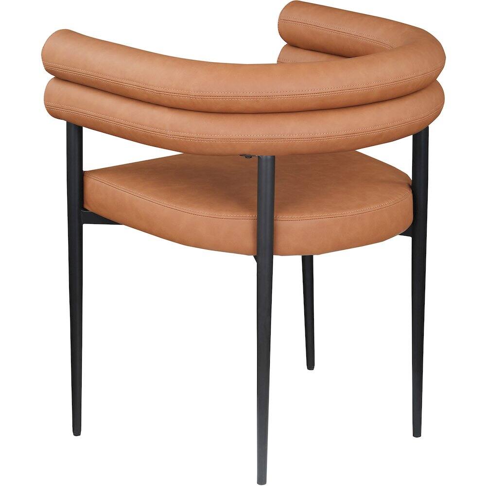 Alt View 4. Meridian Furniture - Lavina Cognac Vegan Leather Dining Chair, Set of 2 - Brown.