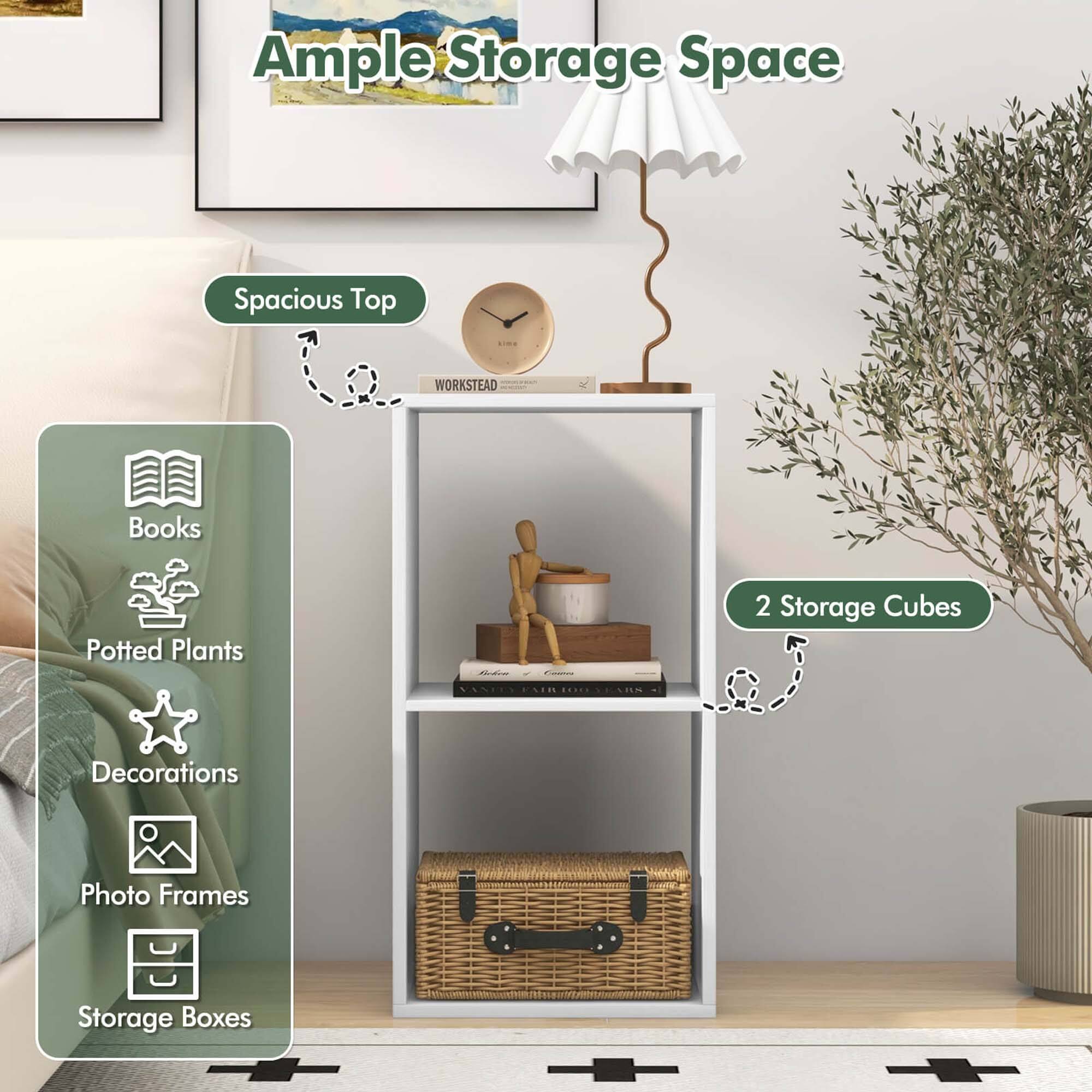 Ample Storage Space Spacious Top Workspace Books Potted Plants Node 2 Storage Cubes Decorations Photo Frames Storage Boxes