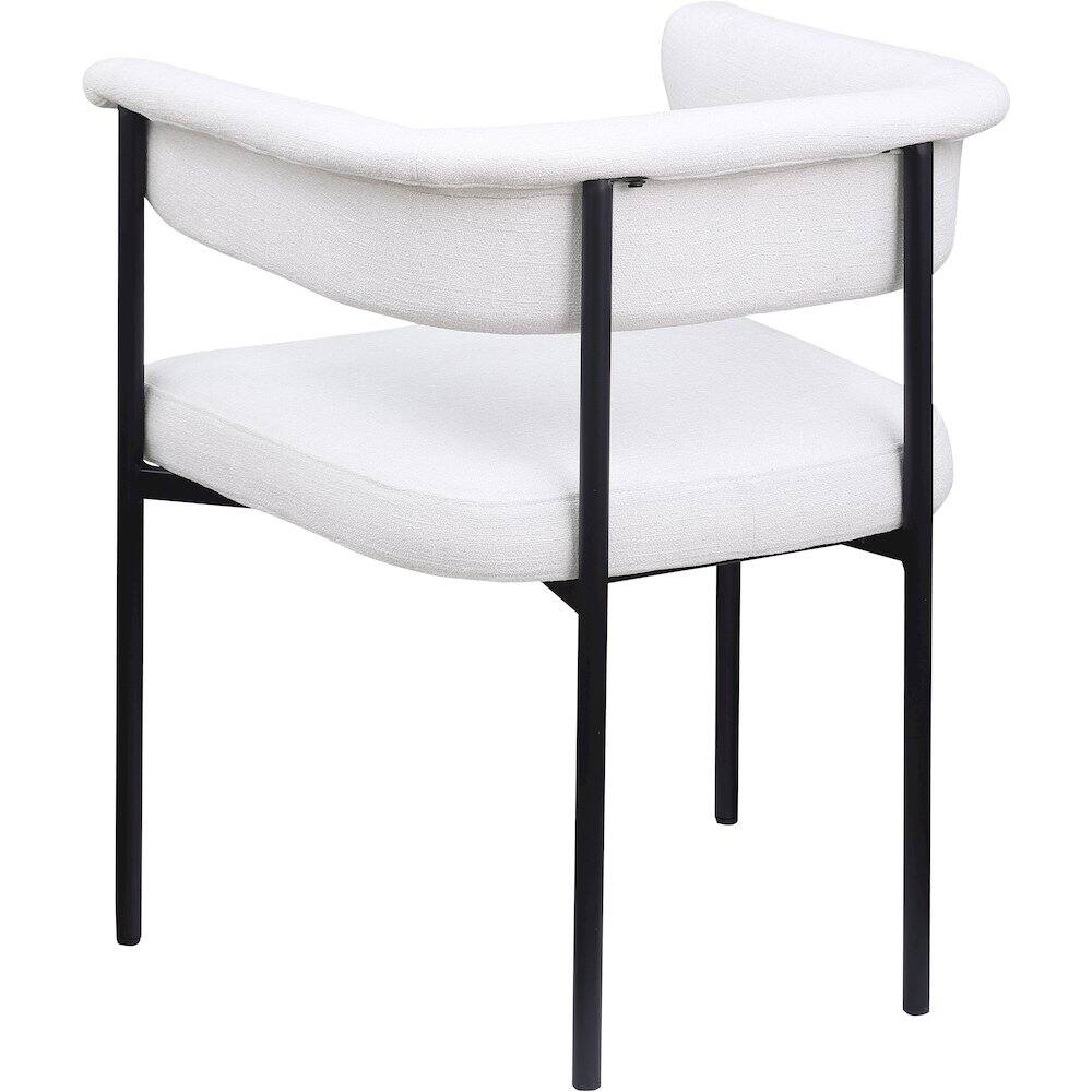 Alt View 4. Meridian Furniture - Malin Cream Linen Textured Fabric Dining Chair, Set of 2 - Beige.