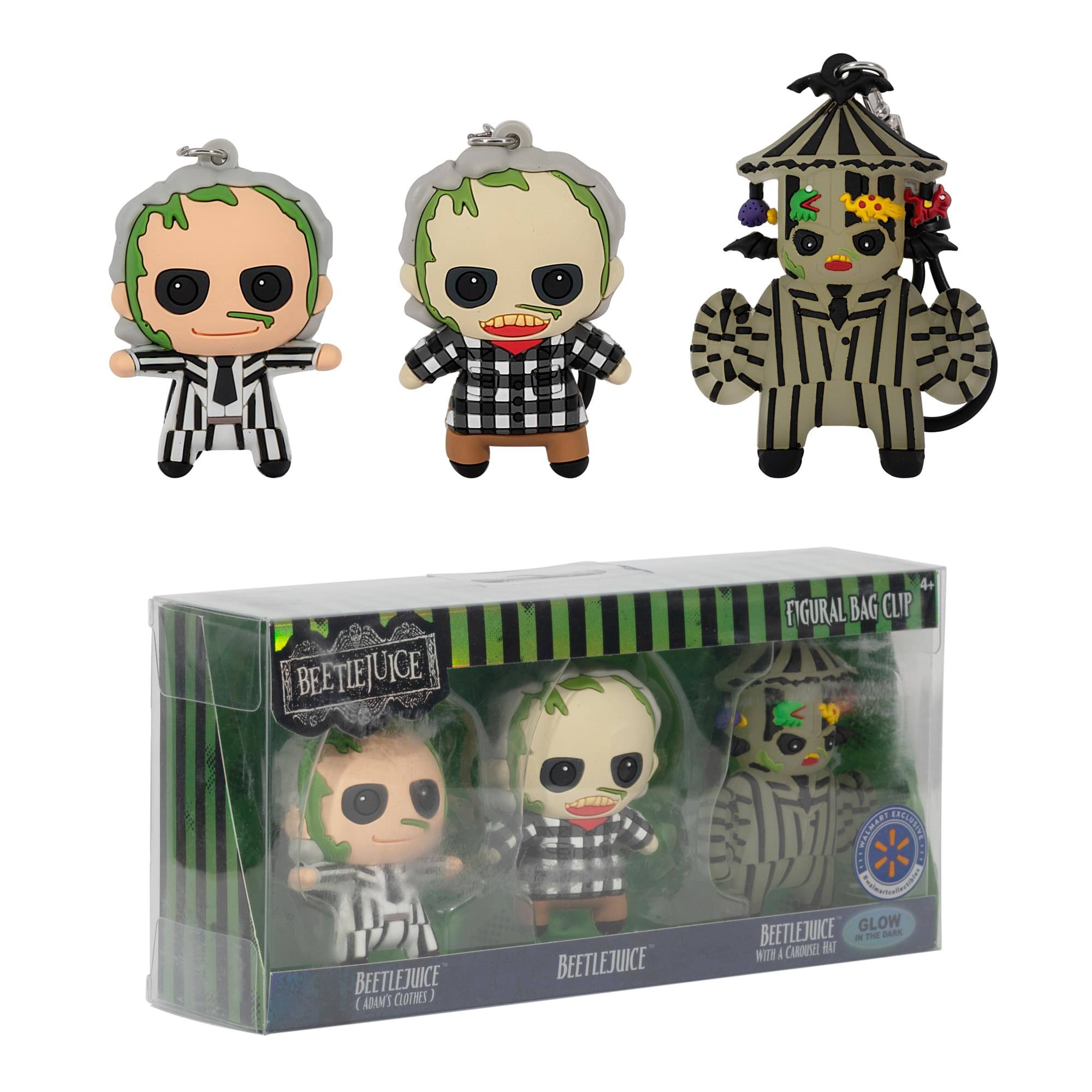 BEETLEJUICE FIGURAL BAG CLIP  
BEETLEJUICE (ADAMS CLOTHES)  
BEETLEJUICE (WITH A CANDY CANE HAT)  
BEETLEJUICE GLOW  
4+