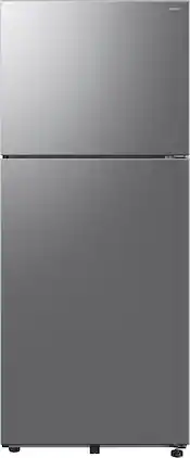 Samsung - 18 cu. ft. Top Freezer Refrigerator with Ice Maker - Stainless Steel