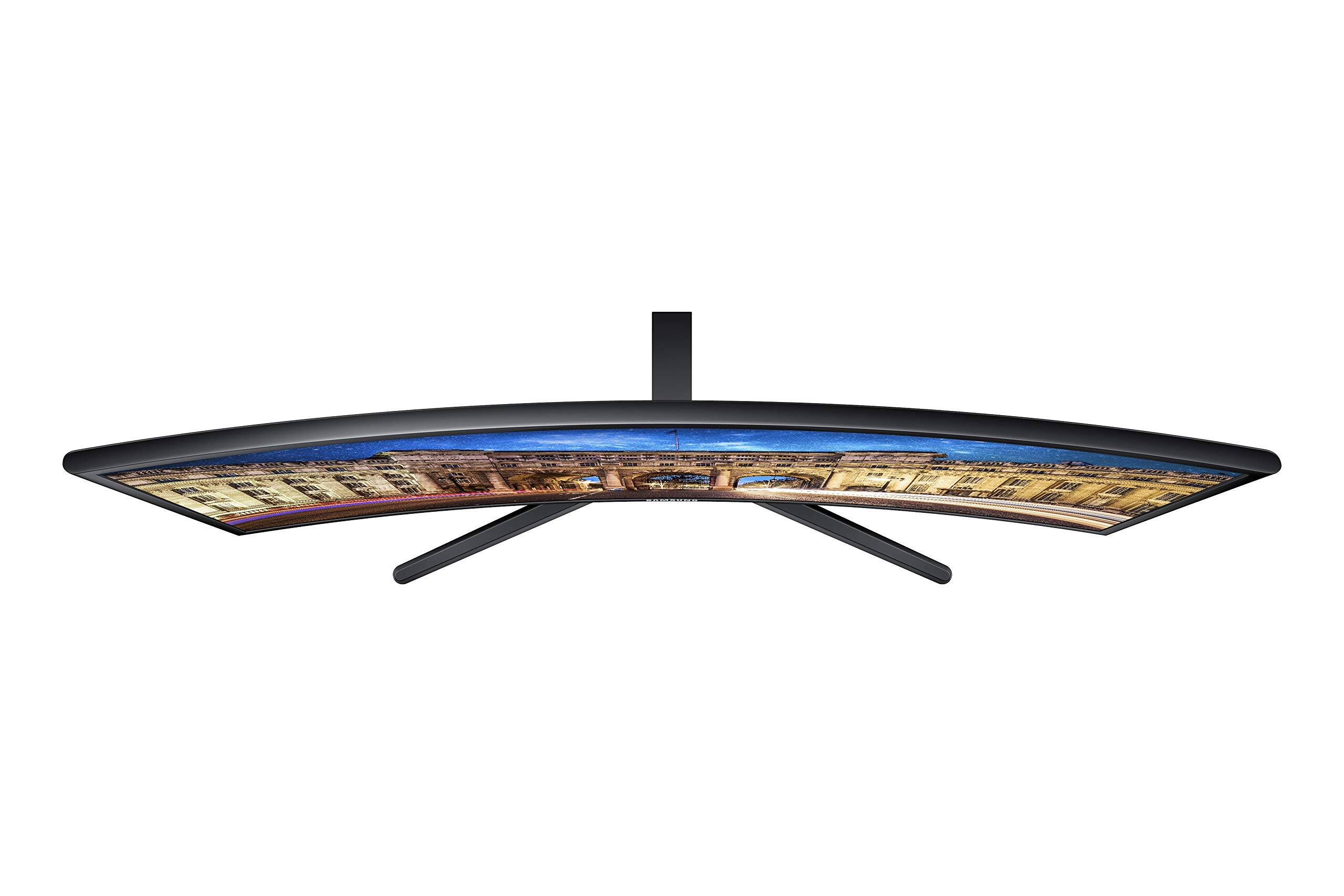 Alt View 5. Samsung - 23.5" CF396 Curved Monitor 1800R Curvature AMD FreeSync 4ms Response Ultra-Slim Wide Viewing Angle - Black.