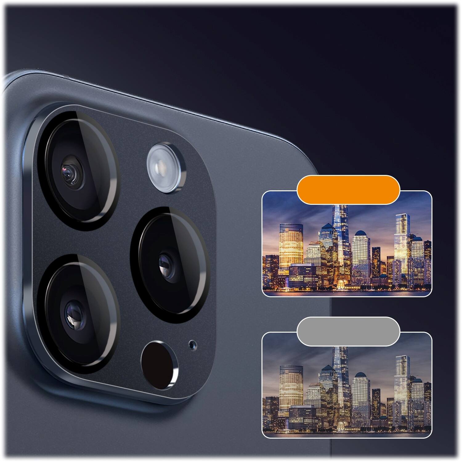 Alt View 12. SaharaCase - ZeroDamage Camera Lens Protector for Apple iPhone 15 Pro and iPhone 15 Pro Max (2-Pack) - Blue.