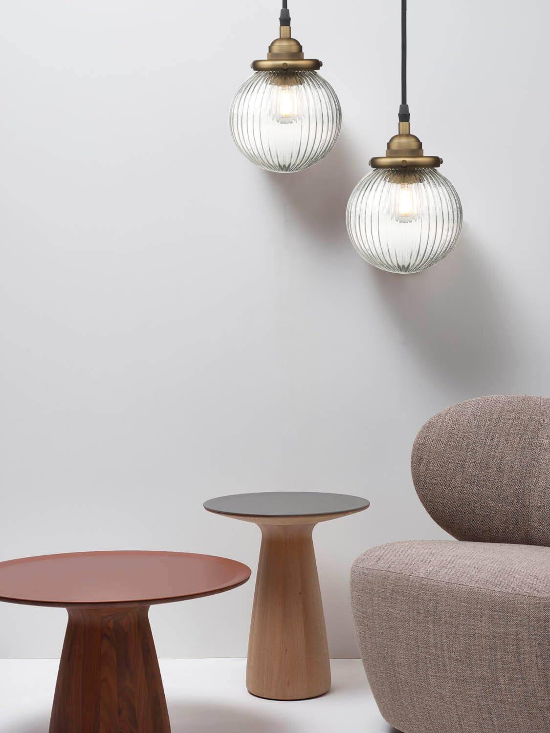 Back. TECH SAFARI - Vintage Kitchen Hanging Pendant Light Fixture Single HardwiIndoor Vanity Luxury Retro TextuStriped Round Gl - Antique.