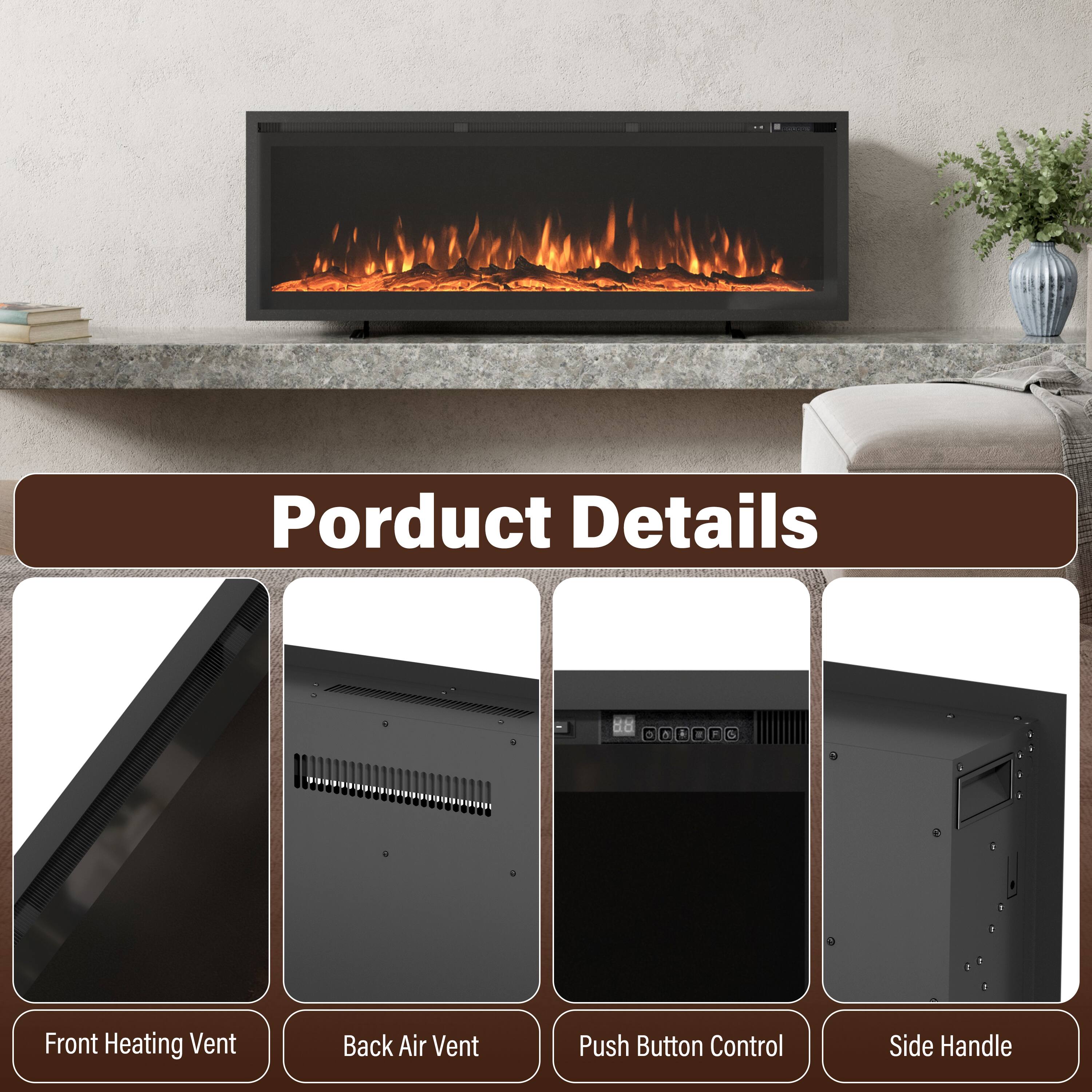 Product Details

- Front Heating Vent
- Back Air Vent
- Push Button Control
- Side Handle