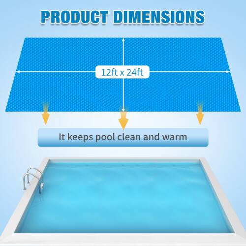 PRODUCT DIMENSIONS  
12ft x 24ft  
It keeps pool clean and warm
