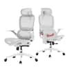 Front. SIHOO - B100 Ergonomic Office Chair, Desk Chair with Zoned Back Support, 2D Wide Headrest, High Back Executive Chair - White.