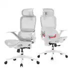 Front. SIHOO - B100 Ergonomic Office Chair, Desk Chair with Zoned Back Support, 2D Wide Headrest, High Back Executive Chair - White.