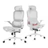 SIHOO - B100 Ergonomic Office Chair, Desk Chair with Zoned Back Support, 2D Wide Headrest, High Back Executive Chair - White