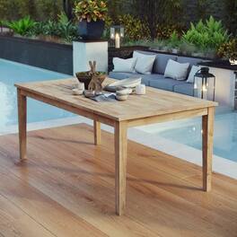 Marina 72" Outdoor Patio Teak Dining Table by Modway - Natural