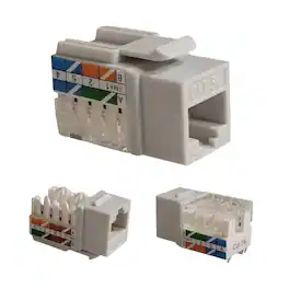 Cables Direct Online - Cat5e 45° Angled RJ45 Keystone Jack, 8P8C 110 Punch-Down, Gold-Plated Contacts, 1Gbps, ANSI/TIA Compliant - Gray
