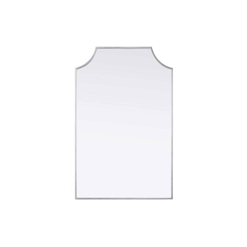 Alt View 2. Elegant Kitchen and Bath - Notched Metal Mirror 27x42 inch in Silver - Silver.