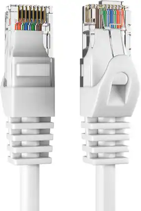 Front. Cables Direct Online - Cables Direct Online Cat6 Ethernet Cable 1.5FT 550MHz UTP Patch Cord for PC Router Modem TV Console White - White.