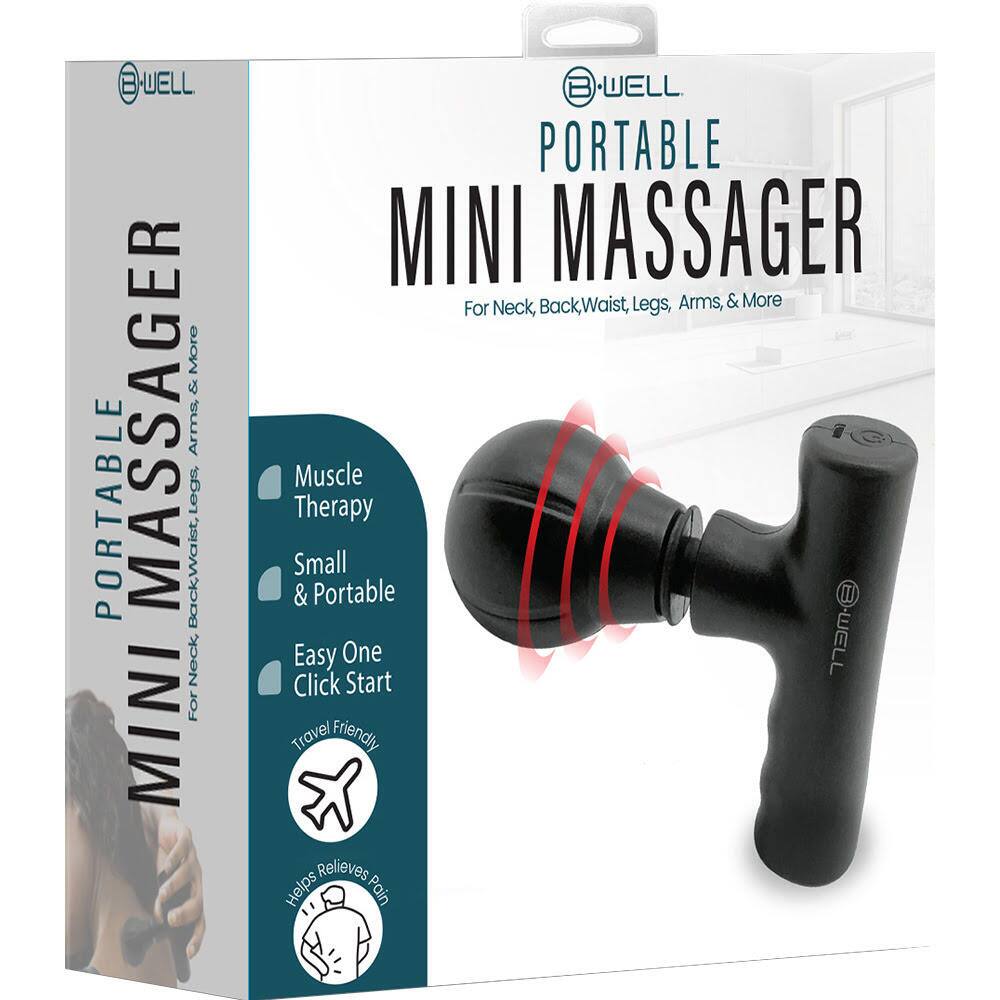 WELL Portable Mini Massager  
For Neck, Back Waist, Legs, Arms, & More  
Muscle Therapy  
Small & Portable  
Easy One Click Start  
Travel Friendly  
Helps Relieves Pain