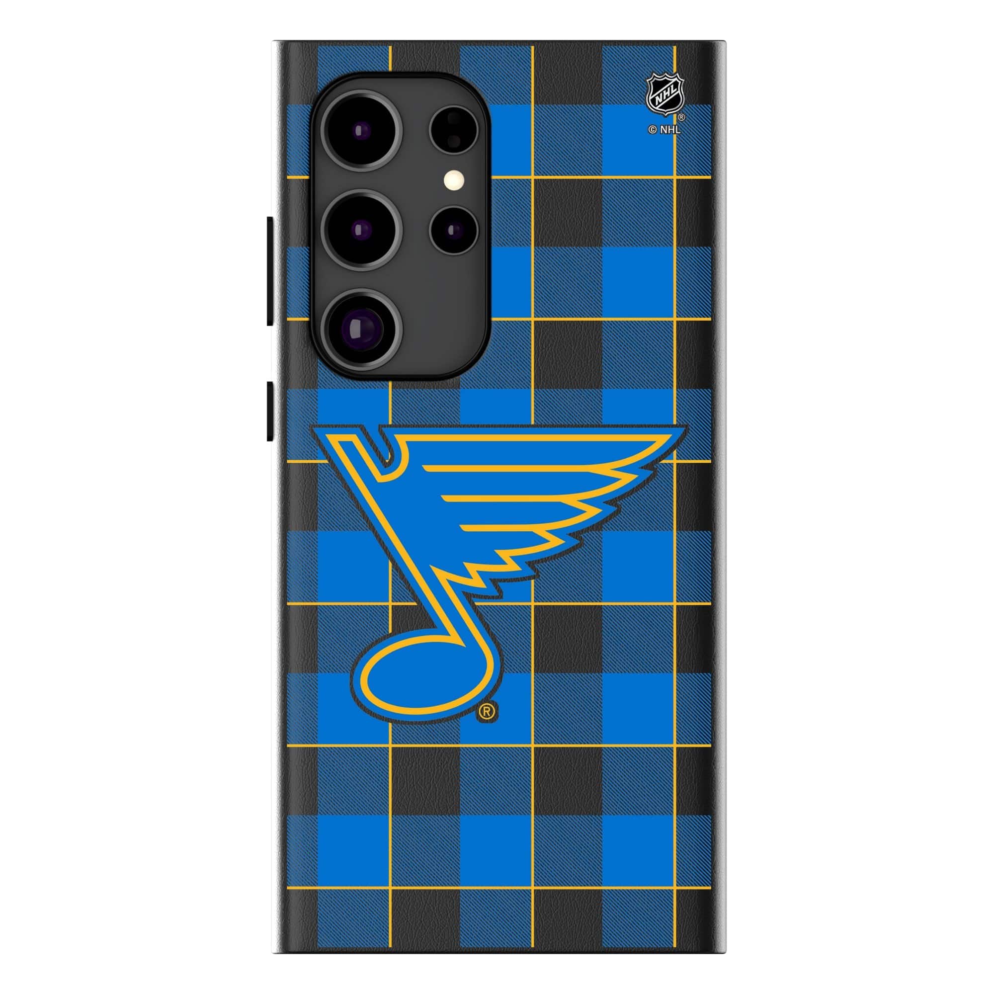 Keyscaper - NHL - St. Louis Blues Plaid Galaxy Magnetic Bump Case - S25 Ultra - Black