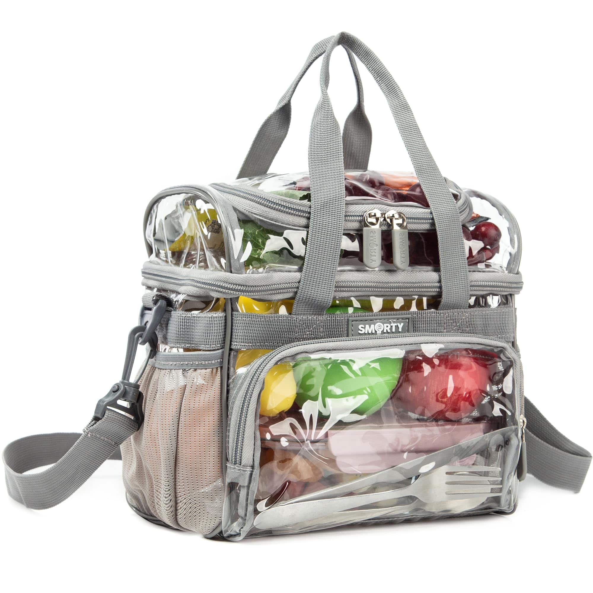 Cozy Serene - Clear Bag Heavy Duty Backpack Durable Transparent See Through - Lunch Bag Medium, Grey