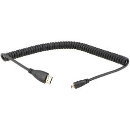 CAMVATE - Micro HDMI Male to Full HDMI Male Coiled Cable, 12" to 79"