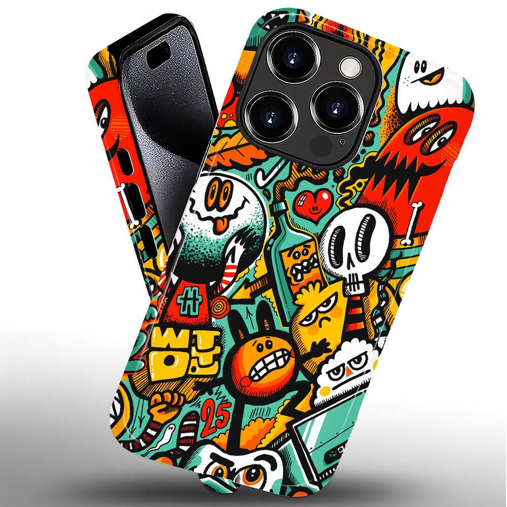 Alt View 1. BUBM - Smartphone Case for iPhone - 2-Layer Durable Smartphone Protection Case - Playful Chaos - Playful Chaos for iPhone 16 Pro Max.