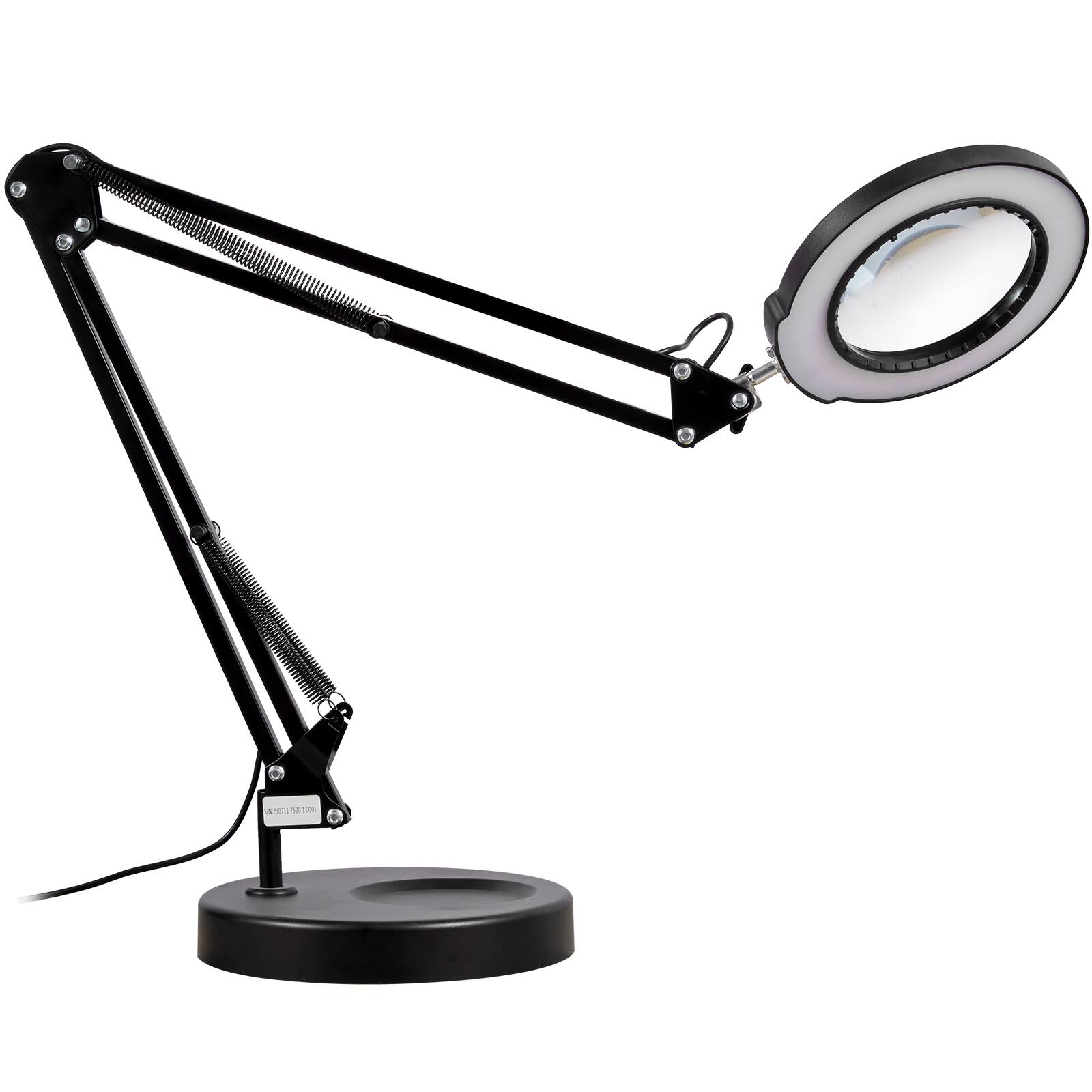 Alt View 5. VEVOR - Magnifying Glass with Light and Stand, 5X Magnifying Lamp, 4.3" Glass Lens, Base and Clamp 2-in-1 Desk Magnifier - Black.