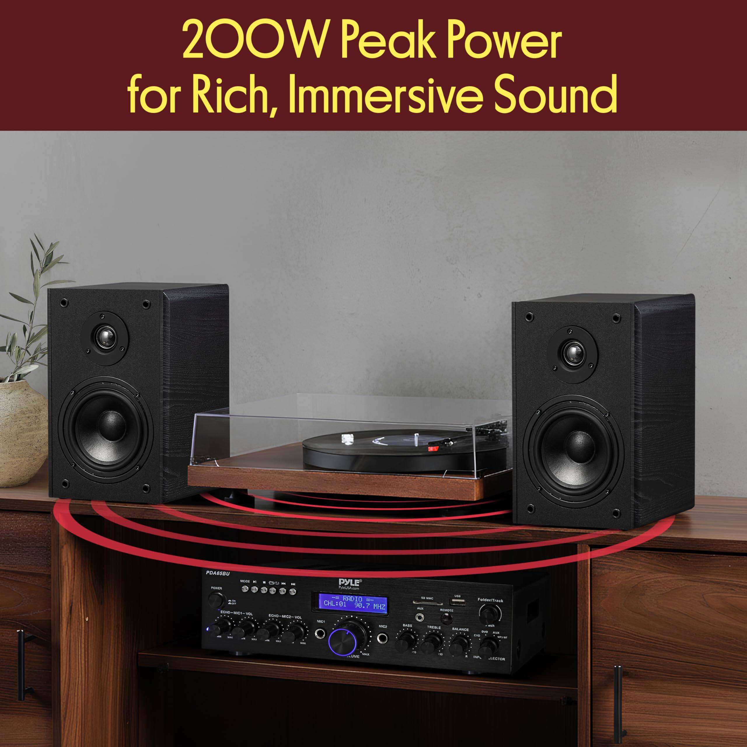 200W Peak Power for Rich, Immersive Sound