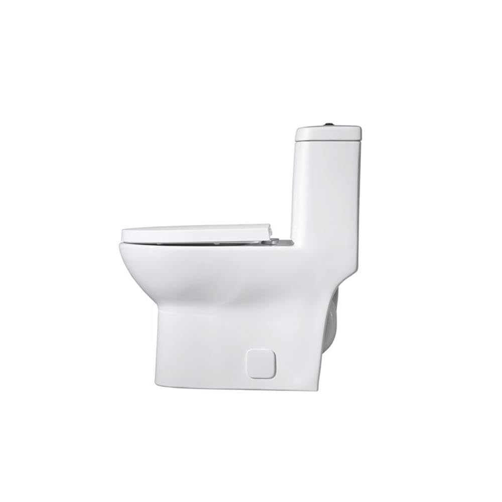 Alt View 1. Elegant Kitchen and Bath - Winslet One-piece elongated Toilet 28x15x30 in White - White.