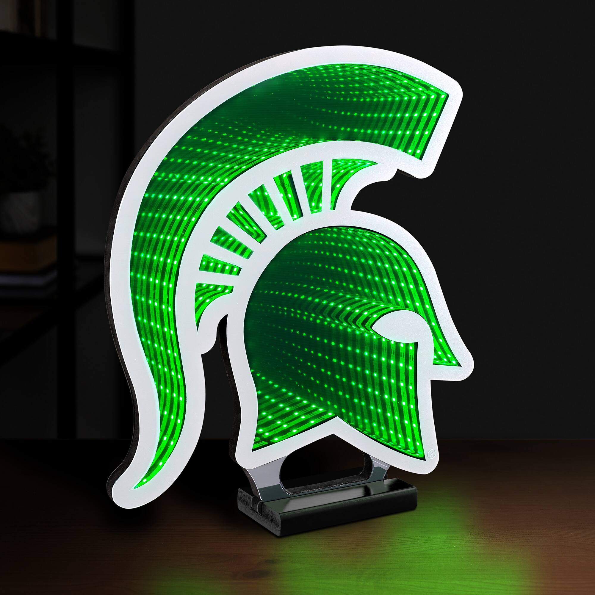 Alt View 2. Sporticulture - Michigan State Spartans LED Infinity Logo Light - Green.