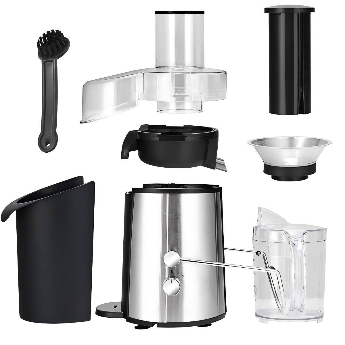 Left. Sugift - 2 Speed Electric Juice Press for Fruit and Vegetable - Silver.