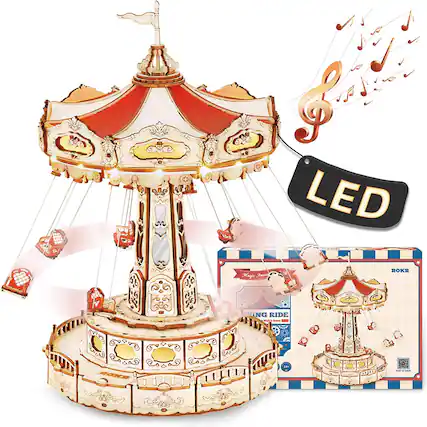 Front. 3D Puzzle - DIY 3D Electro Mechanical Puzzle - Swing Ride 289 Pcs.
