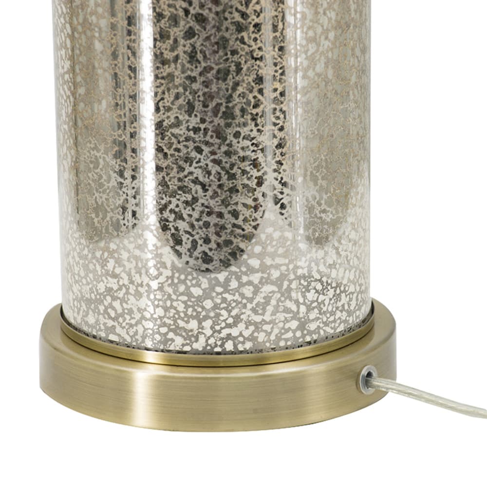 Alt View 5. Luckbyte - 16x16x35 Inch Gold Mirrored Glass Table Lamp With White Fabric Shade.