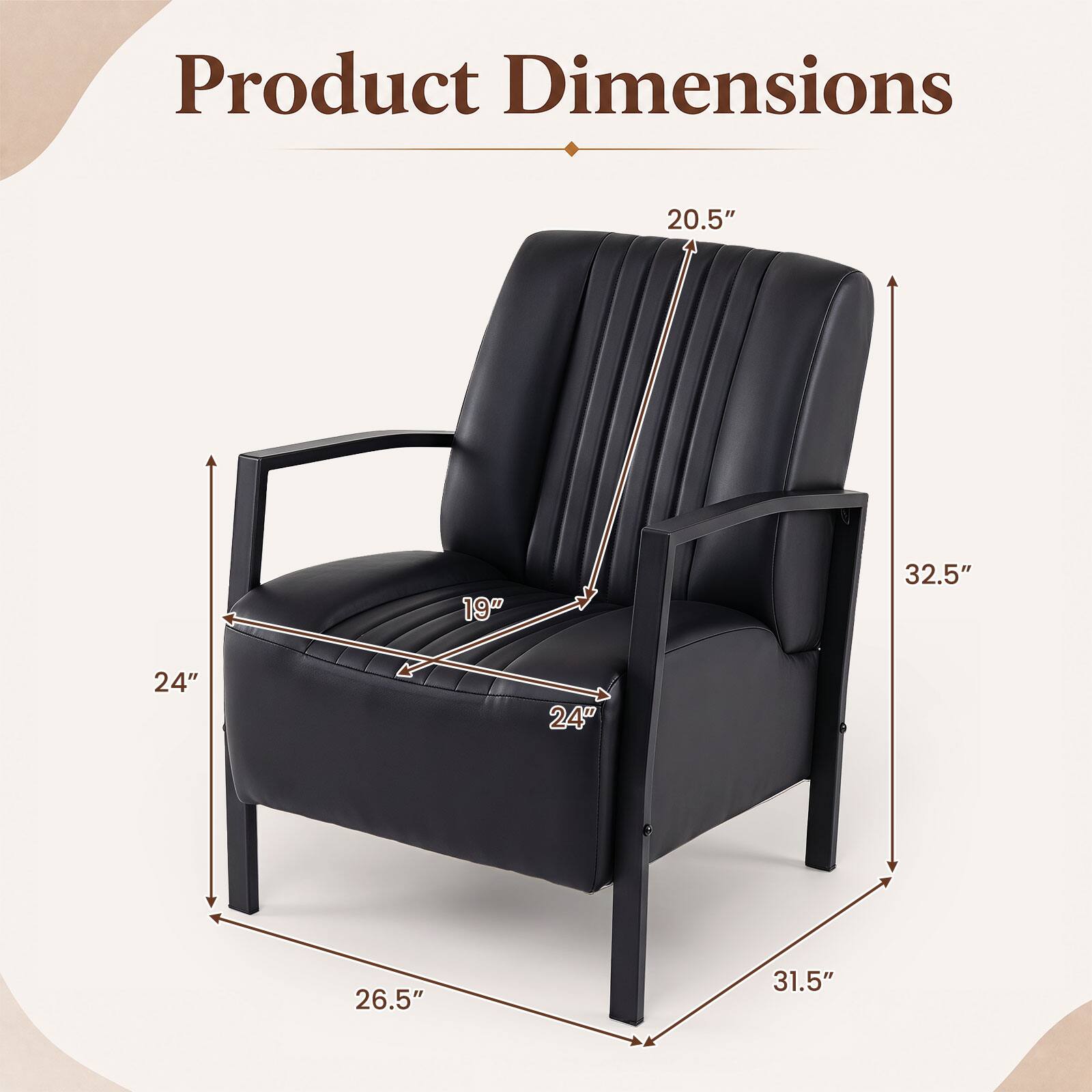 Product Dimensions: 20.5" x 19" x 32.5" x 24" x 24" x 26.5" x 31.5"