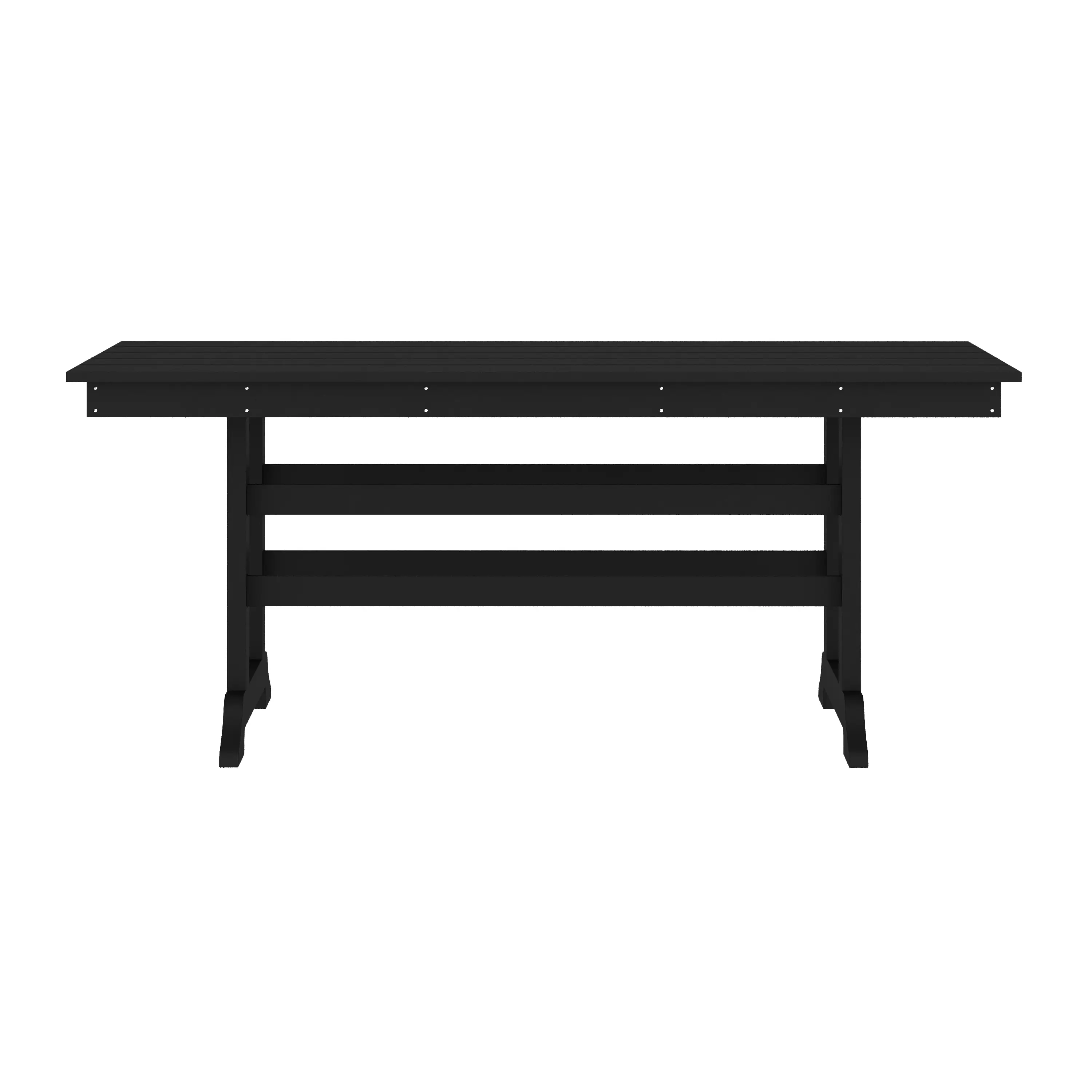 Angle. Flash Furniture - Abraham Commercial Grade Indoor/Outdoor 72" Rectangle Recycled HDPE Adirondack Dining Table for 6 in Black - Black.