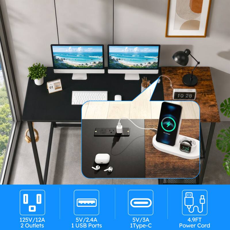 01 10 28 7:29  
125V/12A  
2 Outlets  
5V/2.4A 1 USB Ports  
5V/3A 1 Type-C  
4.9FT Power Cord