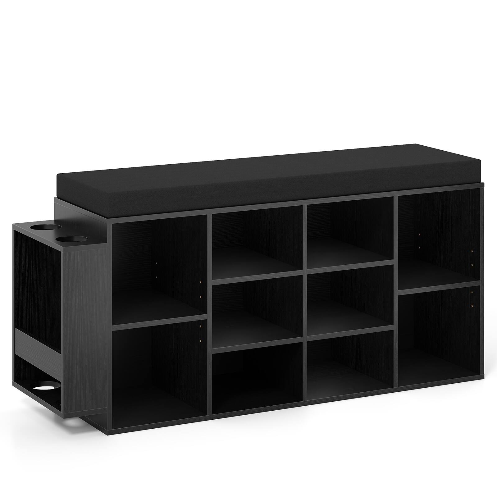 Alt View 9. Gymax - Gymax Shoe Storage Bench w/Umbrella StandPadded Seat Adjustable & Removable Shelves - Black.