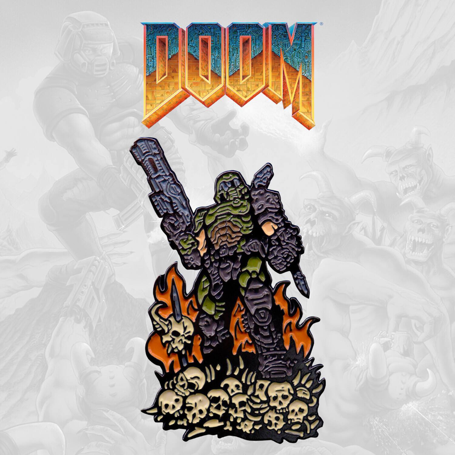 Alt View 2. PopMarket - DOOM Eternal - Limited Edition Pin Badge - Doom Slayer   - COLLECTIBLES - Multicolor.