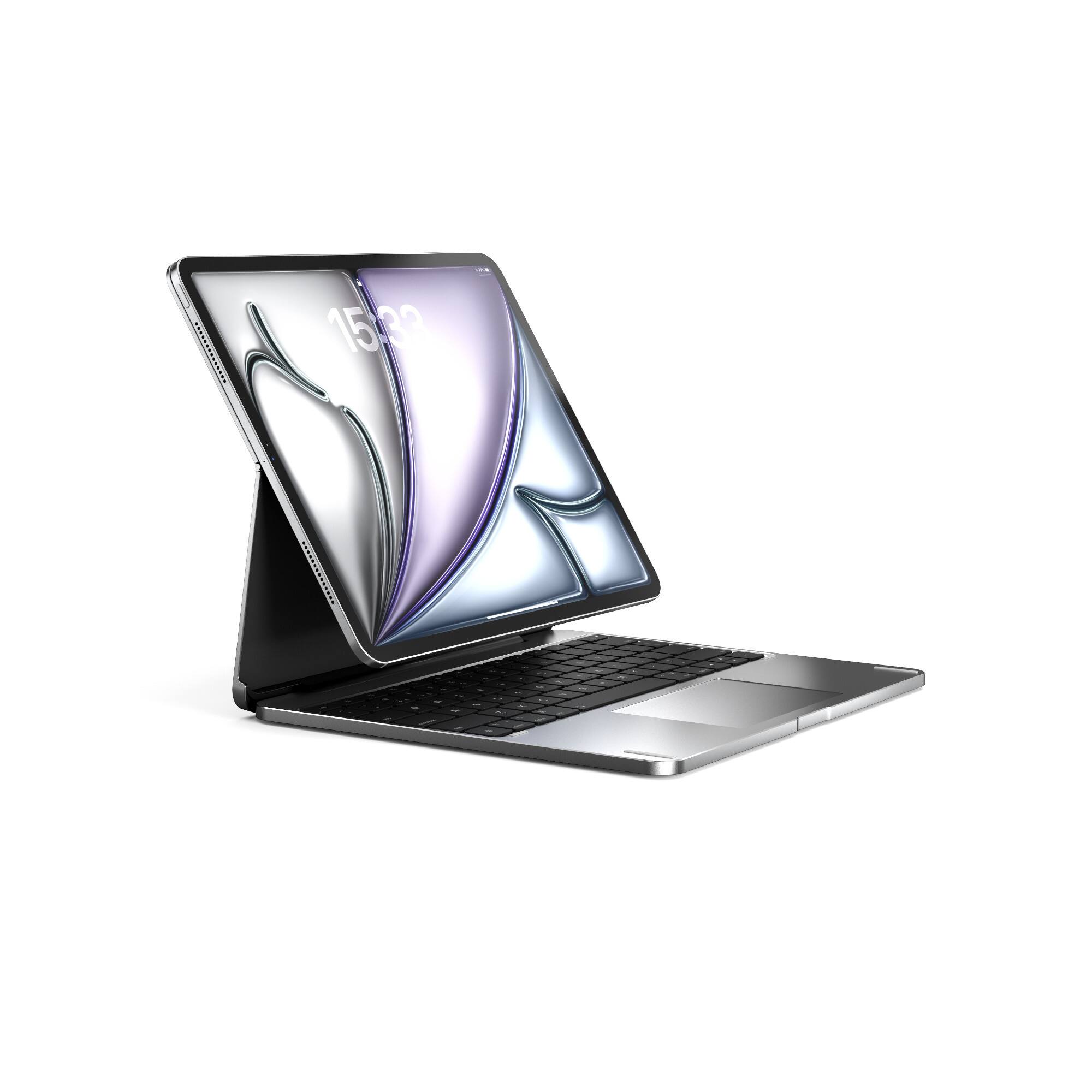 Angle. Brydge - Brydge MAX 13.0 Keyboard for 13in iPad Air and 12.9in iPad Pro (Carbon Gray) - Silver.