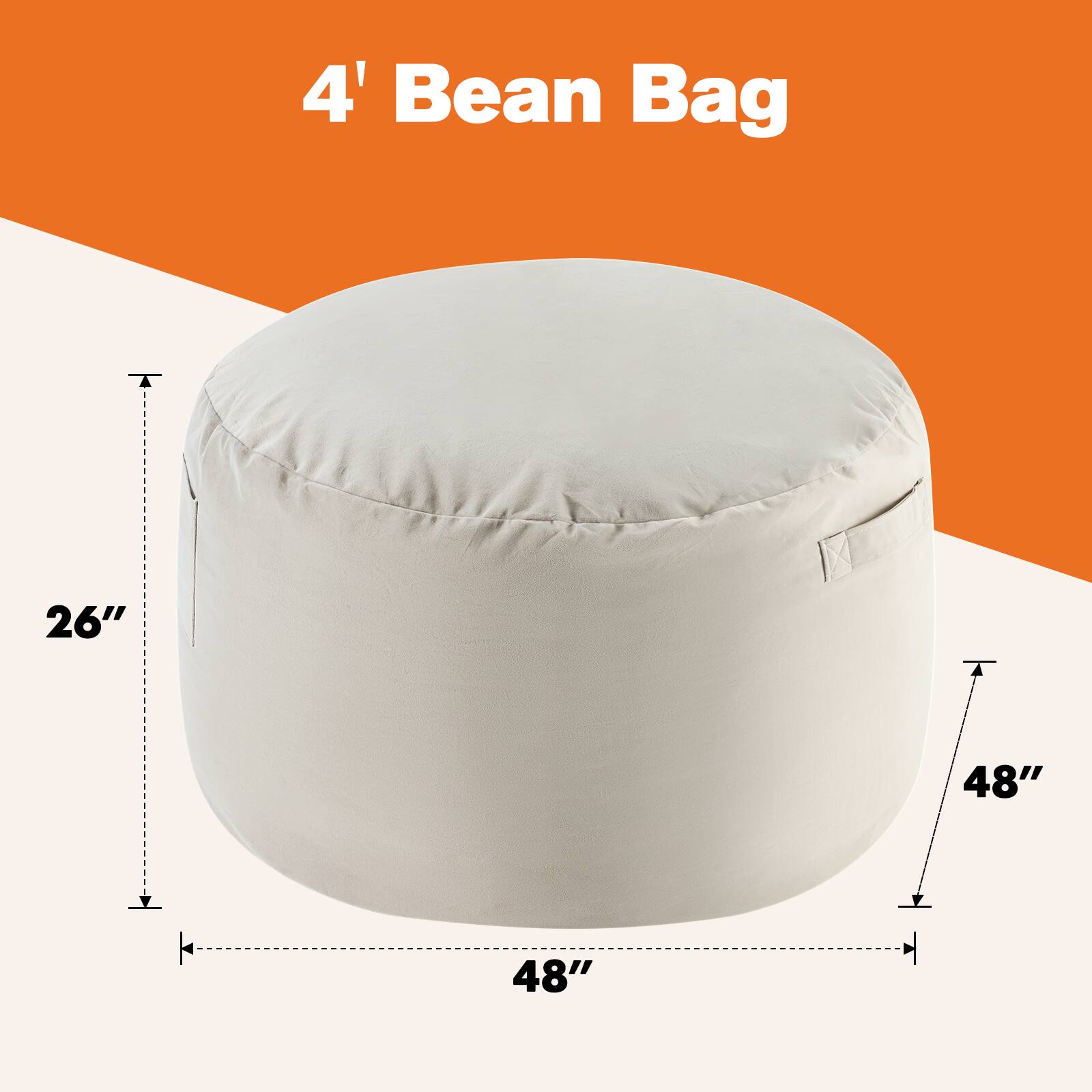 4' Bean Bag  
26"  
48"  
48"