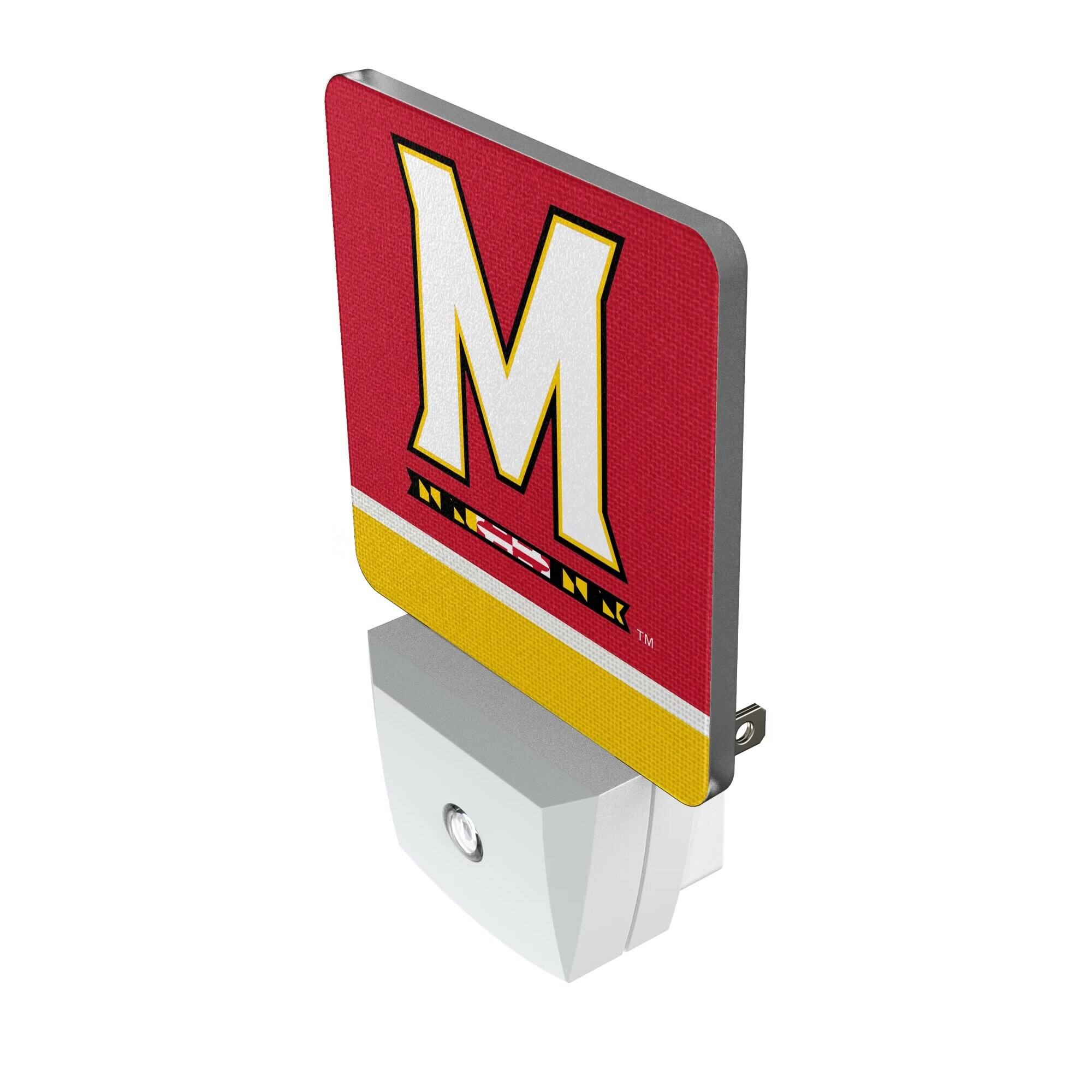 Alt View 1. Keyscaper - Maryland Terrapins Stripe Design Nightlight 2-Pack - Multicolor.