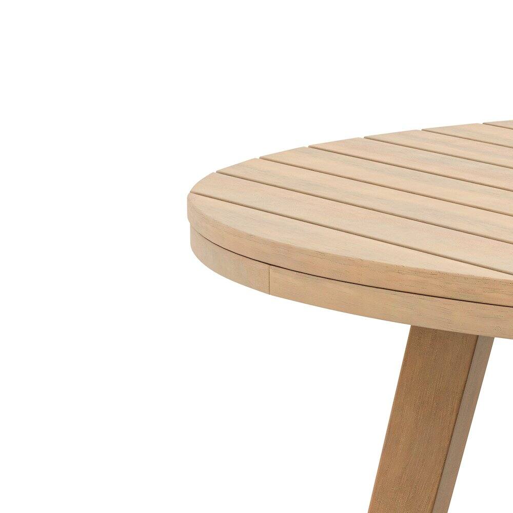Left. New Classic Furniture - Wesley Wood Patio End Table in Natural - Brown.