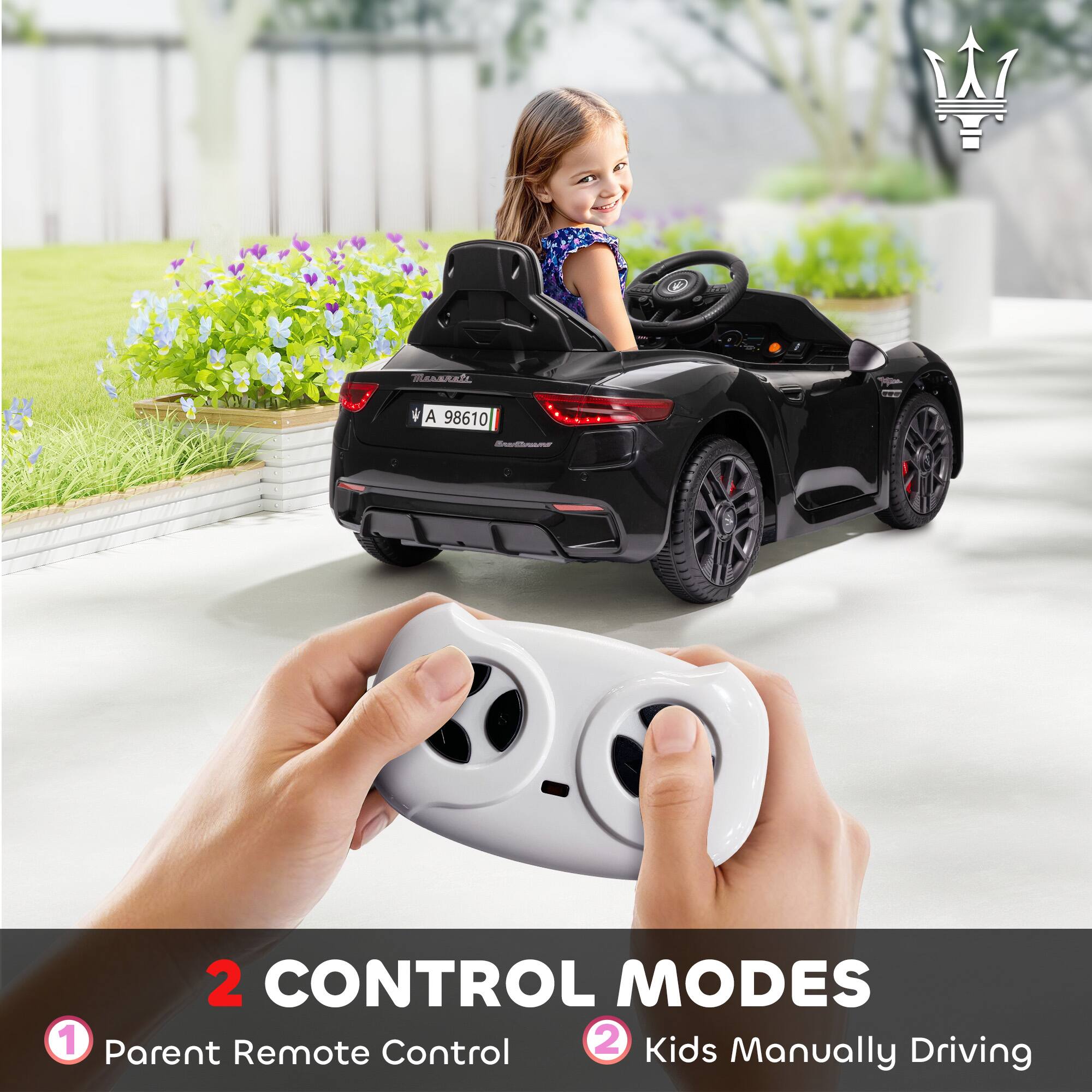 2 CONTROL MODES  
1 Parent Remote Control  
2 Kids Manually Driving