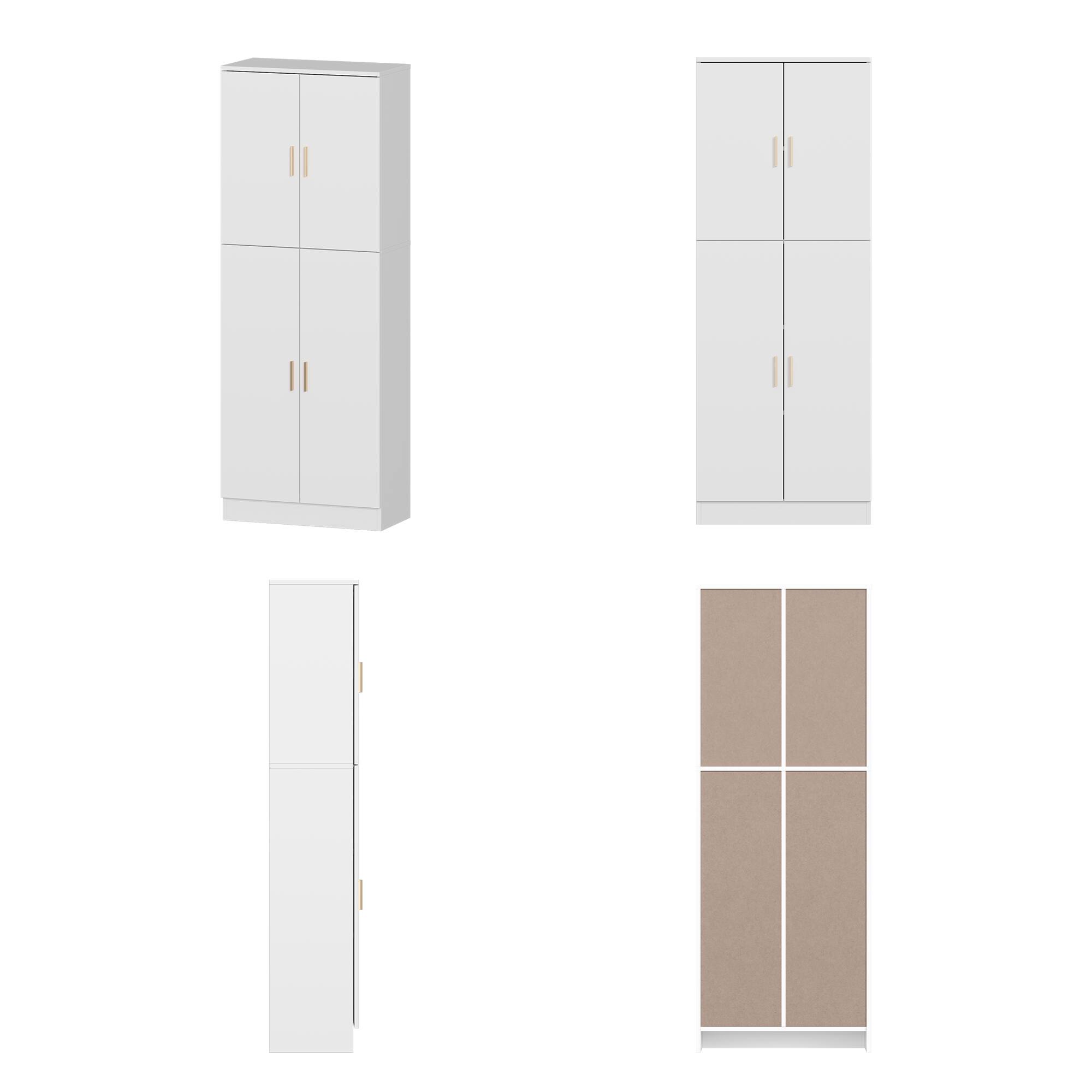 Angle. FUFU & GAGA - FUFU&GAGA Tall Multi - Purpose Storage Cabinet: Adjustable Shelving Pantry for Kitchen - White.