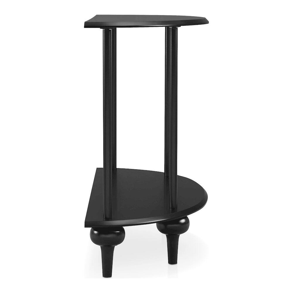 Alt View 2. Furniture of America - Soela Half Moon Composite Console Table with Shelf - Black.