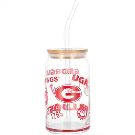 Indigo Falls - Georgia Bulldogs 16oz. Can Glass with Straw - Multicolor